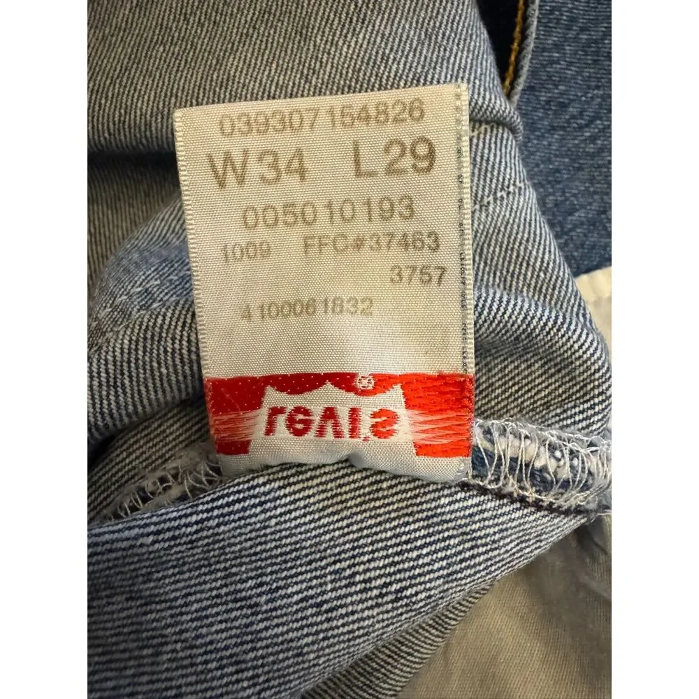 Levi's 501 Original Jeans Men's 34x29 Straight Leg Button Fly Blue Denim